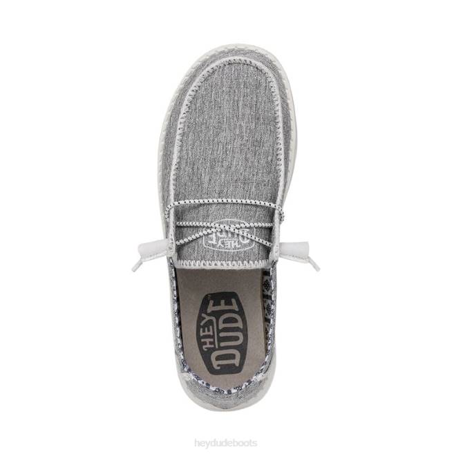 Men White Melange Hey Dude Wendy Boho Stitch Shoes H6P66