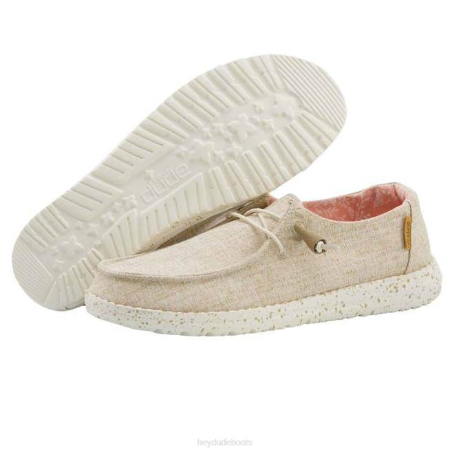 Men White Nut Hey Dude Wendy Chambray Shoes H6P6102