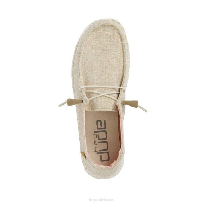 Men White Nut Hey Dude Wendy Chambray Shoes H6P6102