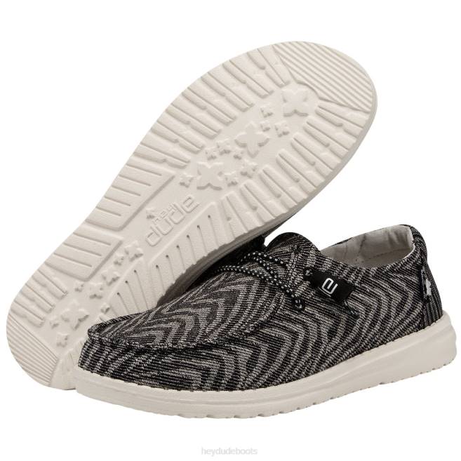 Men Zebra Black Stripe Hey Dude Wendy Woven Shoes H6P6211