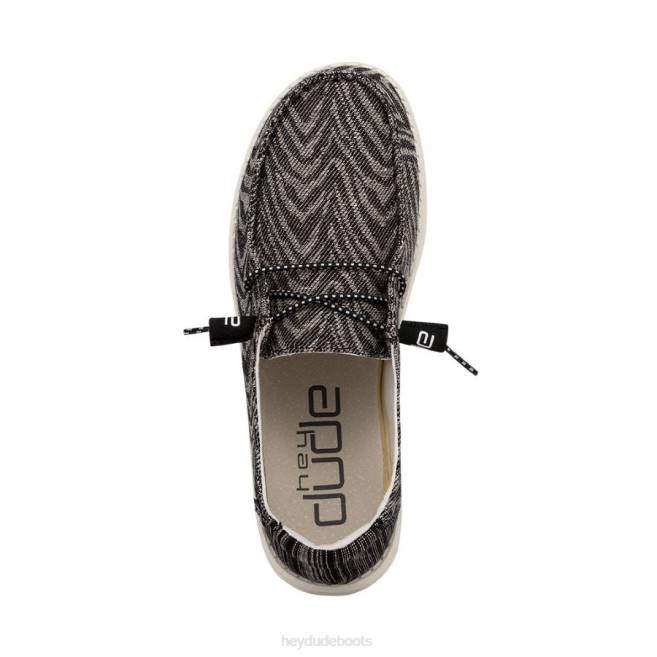 Men Zebra Black Stripe Hey Dude Wendy Woven Shoes H6P6211