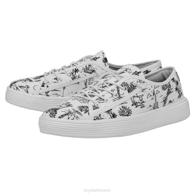 Women White and Black Hey Dude Cody Desert Shoes H6P6221