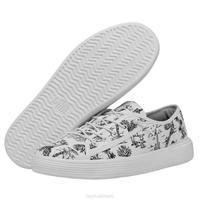 Women White and Black Hey Dude Cody Desert Shoes H6P6221