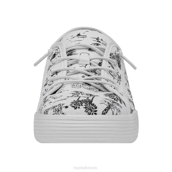 Women White and Black Hey Dude Cody Desert Shoes H6P6221