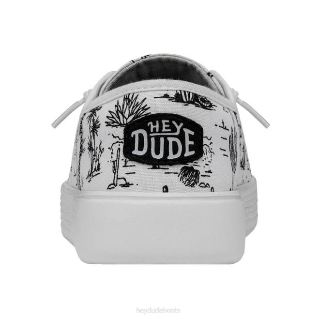 Women White and Black Hey Dude Cody Desert Shoes H6P6221